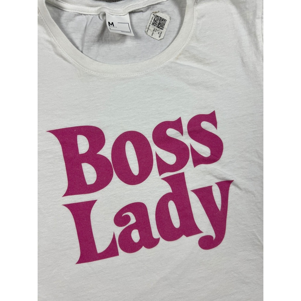 Unbranded T-Shirt Women M White Boss Lady Graphic Short Sleeve Cotton Tee - Picture 4 of 8